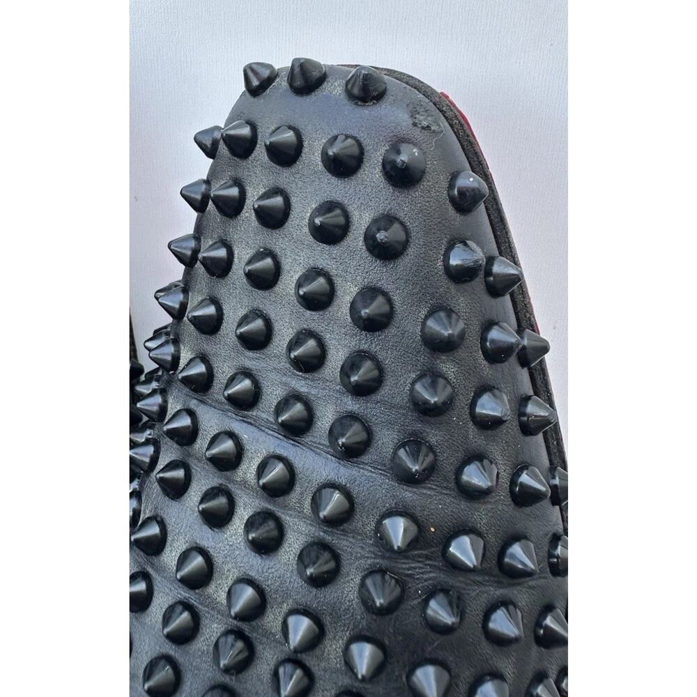 Christian Louboutin Loafers Mens Rollerboy Spikes Flat Velours Black Size 41.5 - Picture 4 of 16
